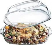 Simax Clear Rectangular Glass Casserole | with Lid, Heat, Cold and Shock Proof, Made in Europe, 8 Quart