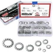 300-Pcs 304 Stainless Steel External Tooth Star Lock Washers Assortment Kit -...