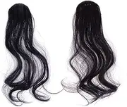 WRITWAA 2Pcs Curly Wig Bangs Hair Extensions for Women High Temperature Fiber Natural Black Black Brown Colors for Parties Easy to Wash and Care Long Wig Bangs