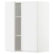 METOD wall cabinet with shelves/2 doors, white/Voxtorp high-gloss/white, 60x37x80 cm