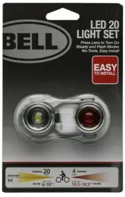 Bell LED 20 USB Rechargeable Bicycle Bike Light Set Steady / Flash Mode Cycling
