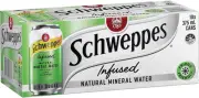 Schweppes Lime & Lemon Infused Mineral Water 375 Ml (Pack of 10)