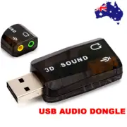 USB 2.0 To 3.5mm Mic Headphone Jack Stereo Headset 3D Sound Card Audio Speaker