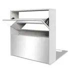 2-Tier Mirror Shoe Cabinet Storage Shelf Drawers Hallway Wooden Cupboard White