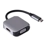 2 In 1 Type-C / USB-C to 4k 30hz HDMI + VGA Adapter Converter For Macbook