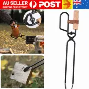 Fireplace Tongs Log Grabber Fire Pit Poker Campfire Wood Stove Barbecue Tool