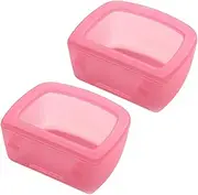 Generic 2Pcs Pet Kennel Cage Bowls Water Feeder Dish Easily to Mount Pet Carrier Bowl for Wire Cages or Crates for Kitty Small Animals, Pink