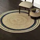 Round Area Rug Hand Woven 100% Natural Jute 3 Feet Round - Reversible Boho Ju...