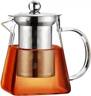 PARACITY Glass Teapot Stovetop 18.6 OZ with, Borosilicate Clear Transparent