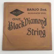 Banjo 2nd String Antique NMS Co Black Diamond Silver Played Steel NOS In Package