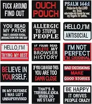 [Zcketo] Bundle 15 Pack Funny Patches, Tactical Morale Biker Emblem Patch Embroidery Hook and Loop Applique Patches for Clothes Jackets Backpack Hat Vest Uniforms Dogs Harness Airsoft Armband