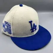 Los Angeles LA Dodgers Hat Men 7 1/2 Corduroy 59Fifty New Era Fitted Cap New