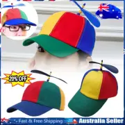 Propeller Helicopter Hat Clown Cap Jester Tweedledee Costume Windmill Snap LR