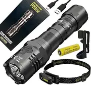 COMBO: Nitecore P20iX Rechargeable LED Flashlight - 4000 lumen - w/Nitecore T360 Headlamp, Holster, Eco-Sensa Charging cable and Battery Included