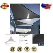 13' x 13' Triangle Sun Shade Sail in Graphite Grey - Breathable UV Block Fabric