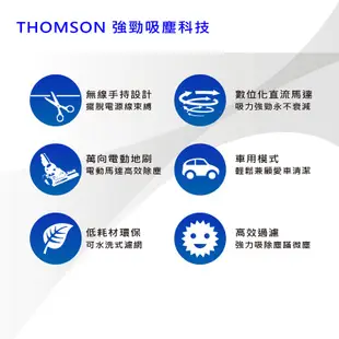 THOMSON 手持無線吸塵器 豪華旗艦版 SA-V06D (加贈鋰電池、座充)【福利品】廠商直送 現貨