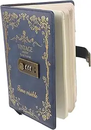 VILLFUL Vintage Cover Notebook with Lock Portable Daily Plan Journal Writing Notepad for Students Professionals Combination Security Practical present for All