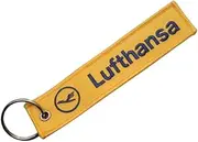 [Pinstant] Lufthansa Germany German European Airline Flag Carrier Aircraft Air Airplane Flight Keychain Key Tag Chain Fob Ring, Mixed, 5.1 x 1.2 inches