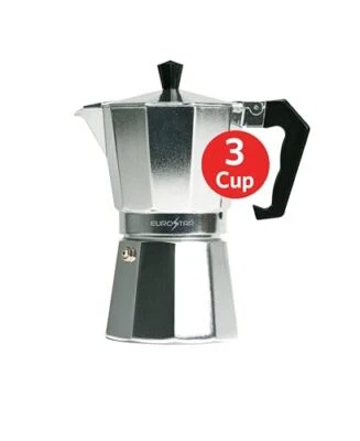 EUROSTAR SEM303 3-Cup Stovetop Espresso Maker, Silver