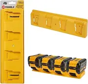 48 Tools Wall Mount Holder for DeWalt 18V, 20V, 54V, 60V MAX, XR, Flexvolt Cordless Power Tool Batteries - Durable ABS, UV Stabilised