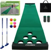 Crestgolf Golf Putting Green Mat,Practice Golf Putting Mat Game Set with 6 Go...