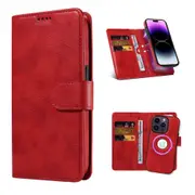 For iPhone 12 Pro Max Case Detachable Wallet Cover Compatible with Magsafe Red