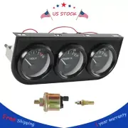 2" 52mm 3-in-1 Auto Car Triple Gauge Set Kit Water Temp Oil Pressure Volt Meter