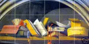 Art Barthelemy d'Eyck Colorful Books Mural Ceramic Bath Backsplash Tile #241