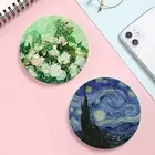 Printing Coaster Functional Art Flower Print Diatom Mud Cup Absorbent Anti-skid