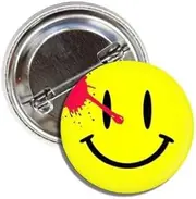 [Lunch Money] Watchmen - Bloody Smile Smiley Pinback Fan Button Badge Pin, Aluminum, aluminium