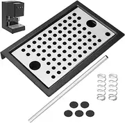 Low Profile Thin Drip Tray W/Grate Set & Mounting Spring Compatible with G-aggia Classic Pro RI9403, V1, V2 Model,Heat-Resistent ABS Plastic Black