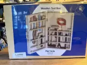 PIER 1 Kids Wooden Tool Box NEW IN SEALED BOX 12 Tool Set
