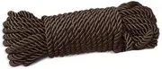 32 feet 8mm(1/3inch) Diameter Soft Silk Rope Solid Braided Twisted Ropes,10m Durable and Strong All Purpose Twine Cord Rope String Thread Cord (Brown)