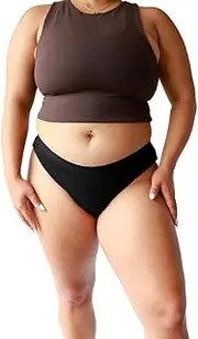 oi | Organic Initiative | Period Underwear | Bikini Style | Moderate Absorbency | Full Gusset for Extra Protection | Breathable Organic Cotton | 1pk (L) Black