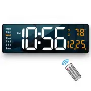 Digital Wall Clock Large Display 16.2 Inch LED Digital Clock with Remote Con...