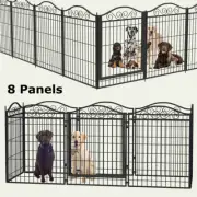 Added Flodable Pet Dog Kennel Enclosure Playpen Puppy Run Cage Fence Play Pen