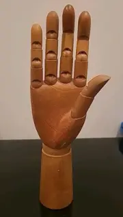 Wooden Poseable Hand 11.5 inches Tall Great For Art Projects Ring Holder