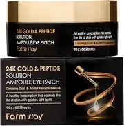 24K Gold and Peptide Perfect Ampoule Eye Patch by FarmStay for Women - 60 Pc Eye Patch