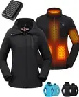 3-In-1 Graphene Heated Jacket for Women 12V 18400Mah Fast Charge with Large Capa