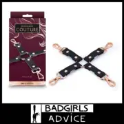 Bondage Couture Hogtie With Rose Gold Clips Hardware PLeather Studded Restraints