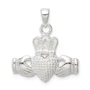 Sterling Silver Polished Claddagh Pendant