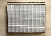 Wall Display W/COVER for Matchbox/Hot Wheels Cars 1/64 White w/Walnut Frame