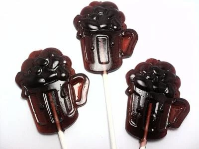 12 HANDMADE ROOT BEER MUG LOLLIPOPS ~ HARD CANDY
