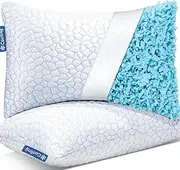 DxZephious Cooling Shredded Memory Foam Pillows for Sleeping 72 * 51 cm, Cooling Gel Pillows for Hot Sleepers Adjustable Bed Pillow for Side and Back Sleeper, Breathable, Neck Support