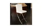 Oliver White Leather Barstool