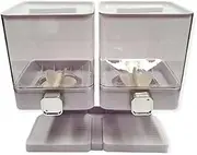 2 x 3.7L Double Cereal Dispenser White - Square Rice Grains Countertop Storage