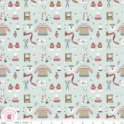 Riley Blake WARM WISHES WINTER 10782S Sky Aqua Blue Quilt Fabric
