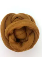 Merino Wool Top Roving Cinnamon Spice Brown