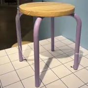 Ikea DOMSTEN Stool, Lilac /Solid pine, Steel 17 3/4 " BRAND NEW