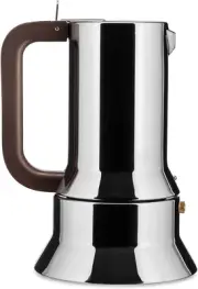 Alessi 6-Cup Espresso Coffee Maker in 18/10 Stainless Steel Mirror Polished w...